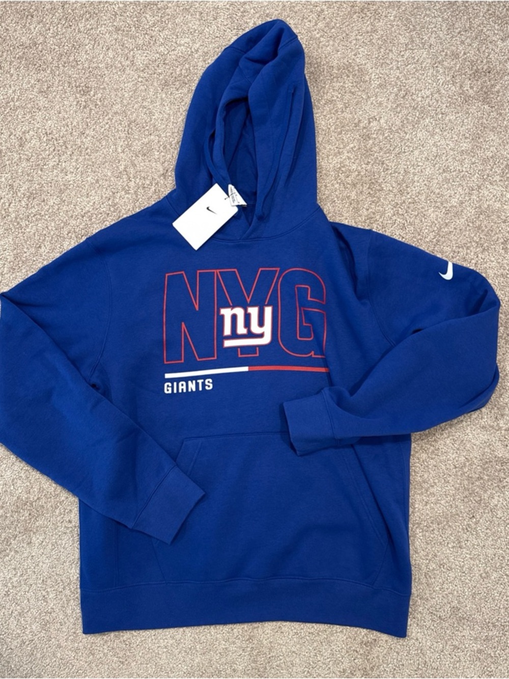 Men’s Size Medium Nike New York Giants Hoodie Sweatshirt Blue NFL